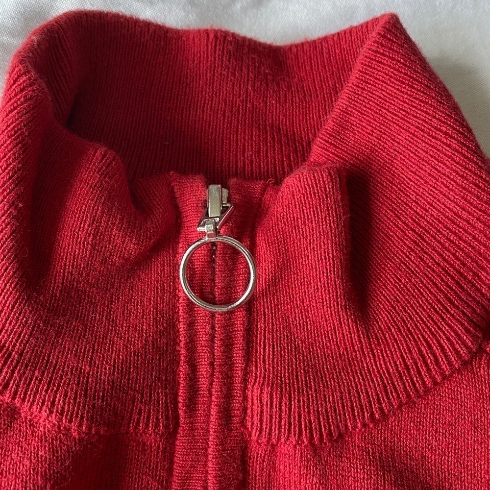 Guess Red Tag Men's Full Zip Long Sleeve Sweater Jacket Burgundy‎ Size Medium - Picture 8 of 14